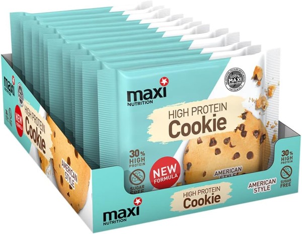 American High Protein Cookie Box (12x45g), Maxi Nutrition - MHD 10.12.23