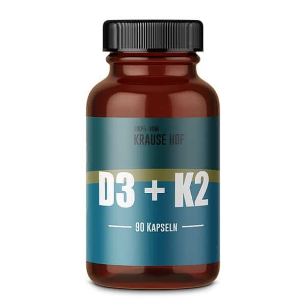 Vitamin D3+K2 (90 Kapseln), Krause Hof